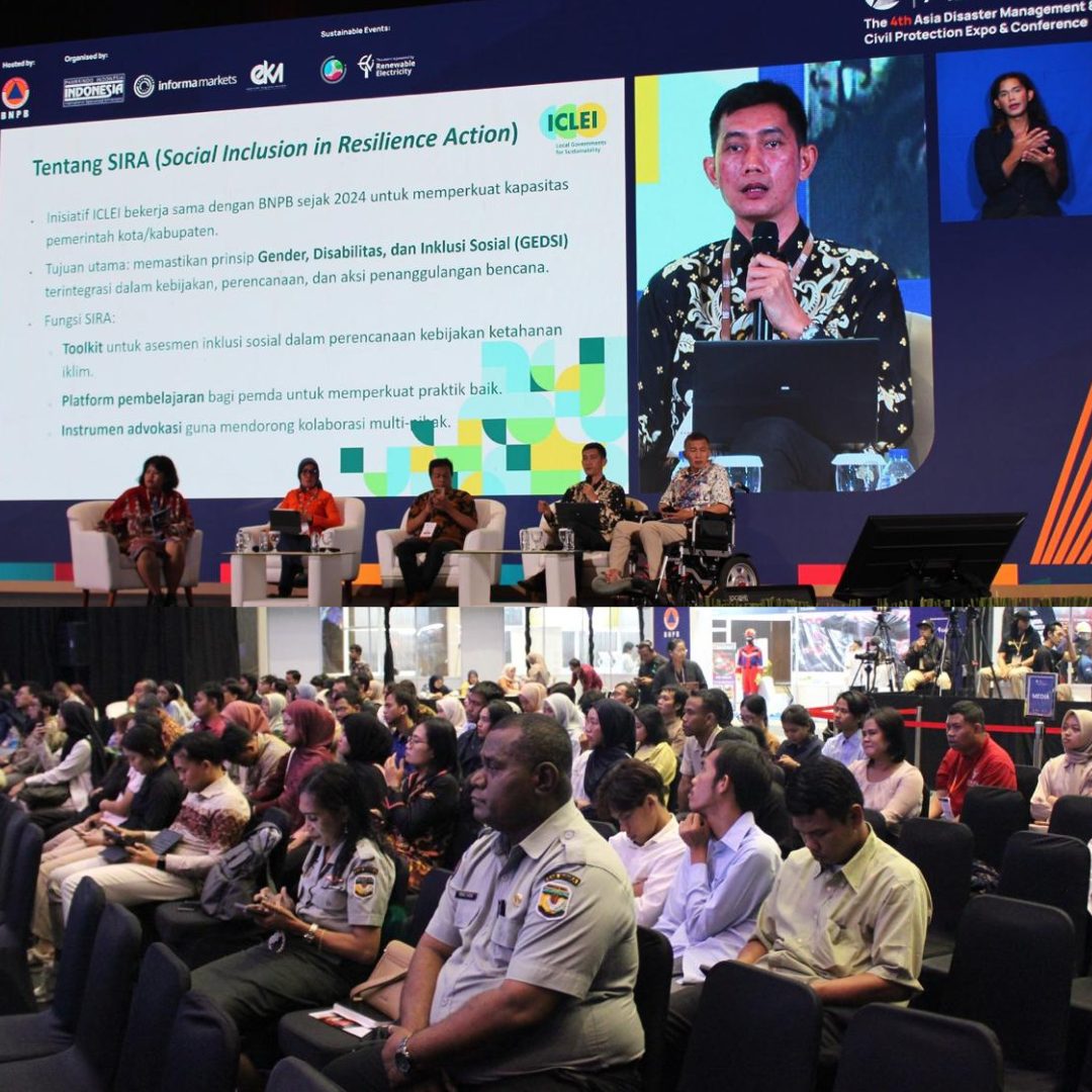 Selamet Daroyni, Senior Project Officer at ICLEI Indonesia, is seen presenting the SIRA Toolkit for Local Governments Training Program during the closing session. Source: ADEXCO