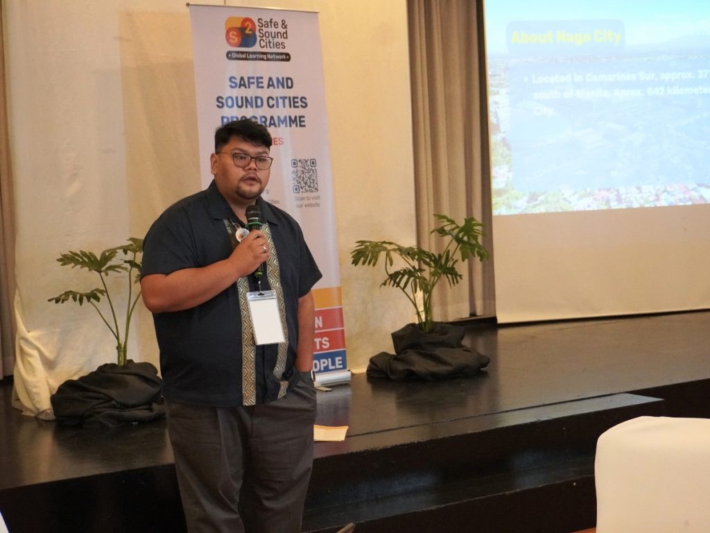 Jadi Castroverde, Program Manager of WeSolve Foundation, discussing the outcomes of the S²Cities local implementation in Naga City, Philippines