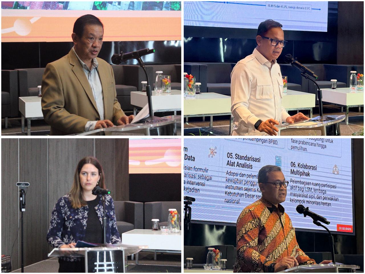 Pictured during the high-level session keynote speeches on 6 May 2026 are Victorino Aquitania, Regional Director of ICLEI Southeast Asia; Bima Arya Sugiarto, Vice Minister of Home Affairs of Indonesia; Judith A’Bear, Head of Climate Policy and Finance at the UK Embassy; and Raditya Jati, Deputy of System and Strategy at Indonesia’s National Disaster Management Agency (BNPB).